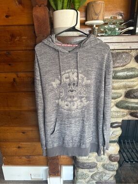 Disneyland Resort Mickey Mouse Hoodie Women’s XXL Gray Vintage Style Pullover